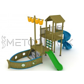 15 A Ship Themed Wooden Playground