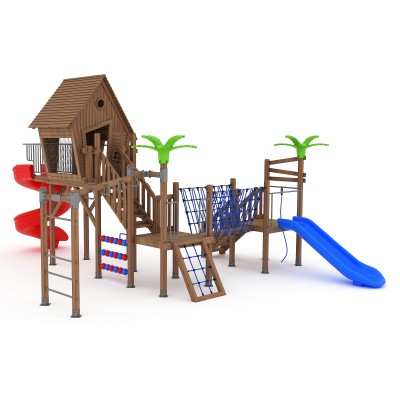 31 A House Themed Wooden Playground