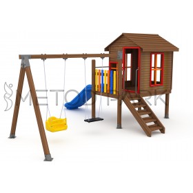 32 A House Themed Wooden Playground