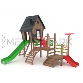 70 A House Themed Wooden Playground