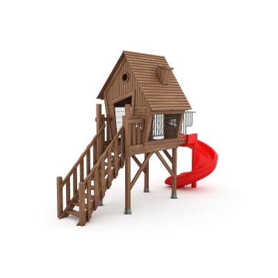 91 A House Themed Wooden Playground