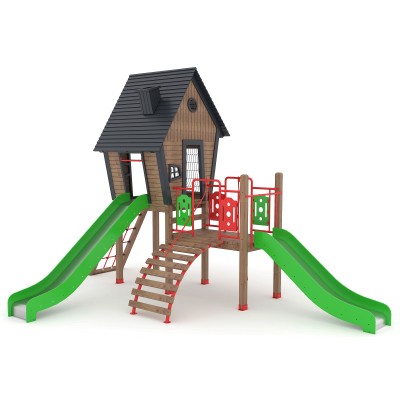 92 A House Themed Wooden Playground