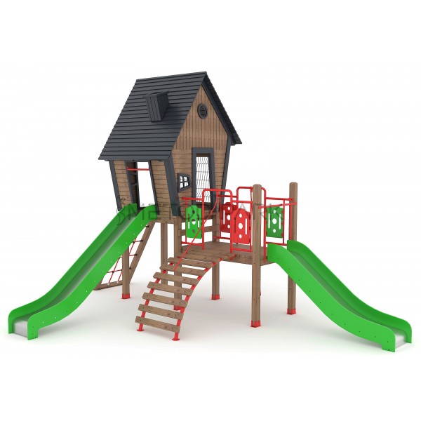 92 A House Themed Wooden Playground