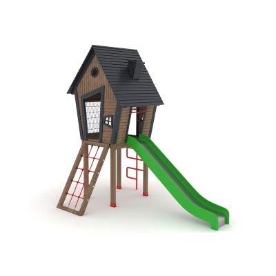 93 A House Themed Wooden Playground